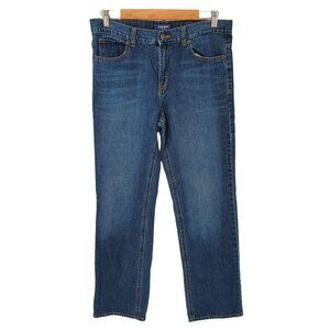 Old Navy Boys Husky Straight Leg Jeans Sz 16 100% Cotton Medium Wash Blue Denim